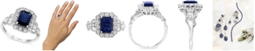 EFFY Collection EFFY&reg; Sapphire (1-1/2 ct. t.w.) & Diamond (1/3 ct. t.w.) Statement Ring in 14k White Gold